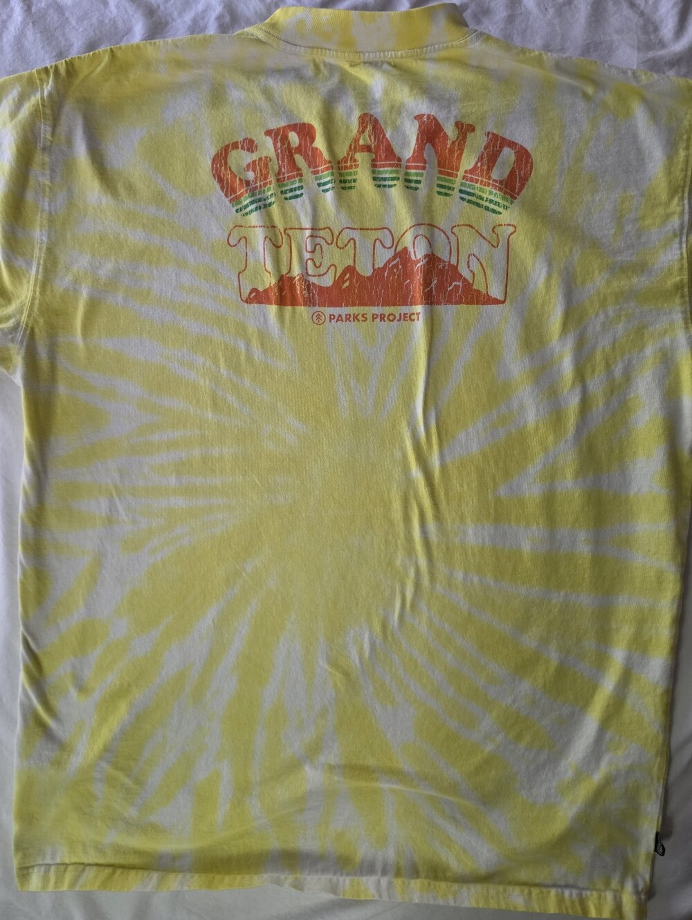 Grand Teton National Park Yellow Tie Dye T Shirt Parks Project Men's Size XL EUC